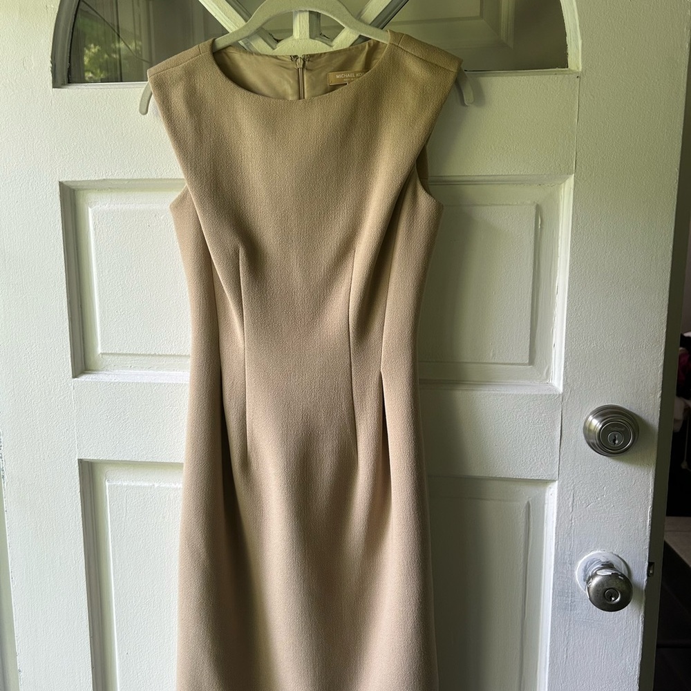 Michael Kors Tan Sleeveless Sheath Dress